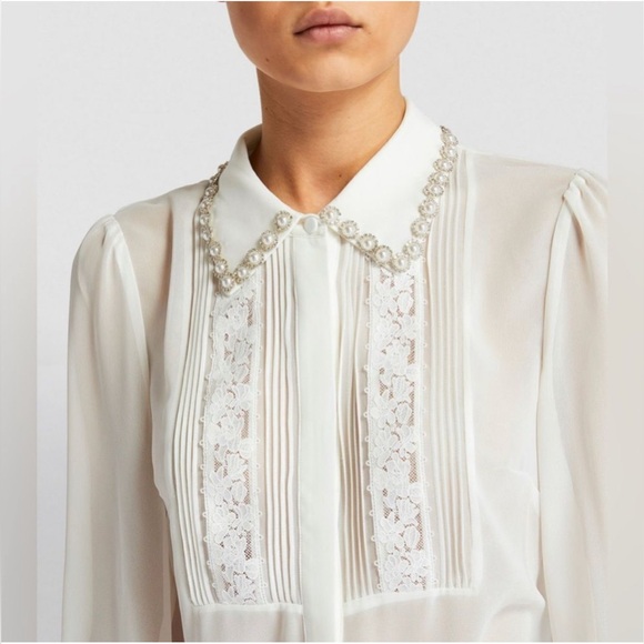 Self-Portrait White Button Up - Picture 1 of 8